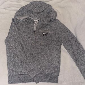 Victoria’s Secret PINK light heather gray full zip up sweatshirt S